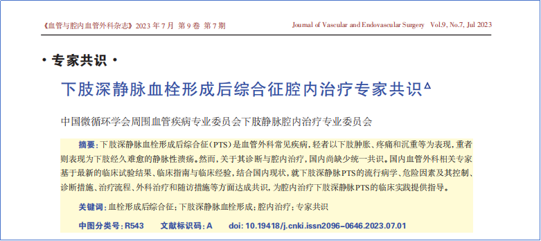2017-2023年VTE管理指南/共識匯總—國內版
